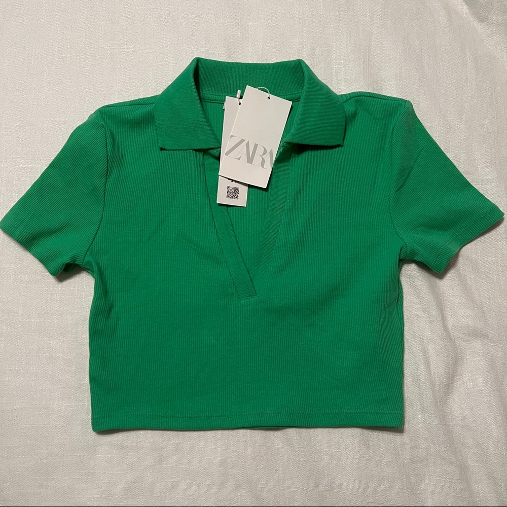 Crop top polo shirt